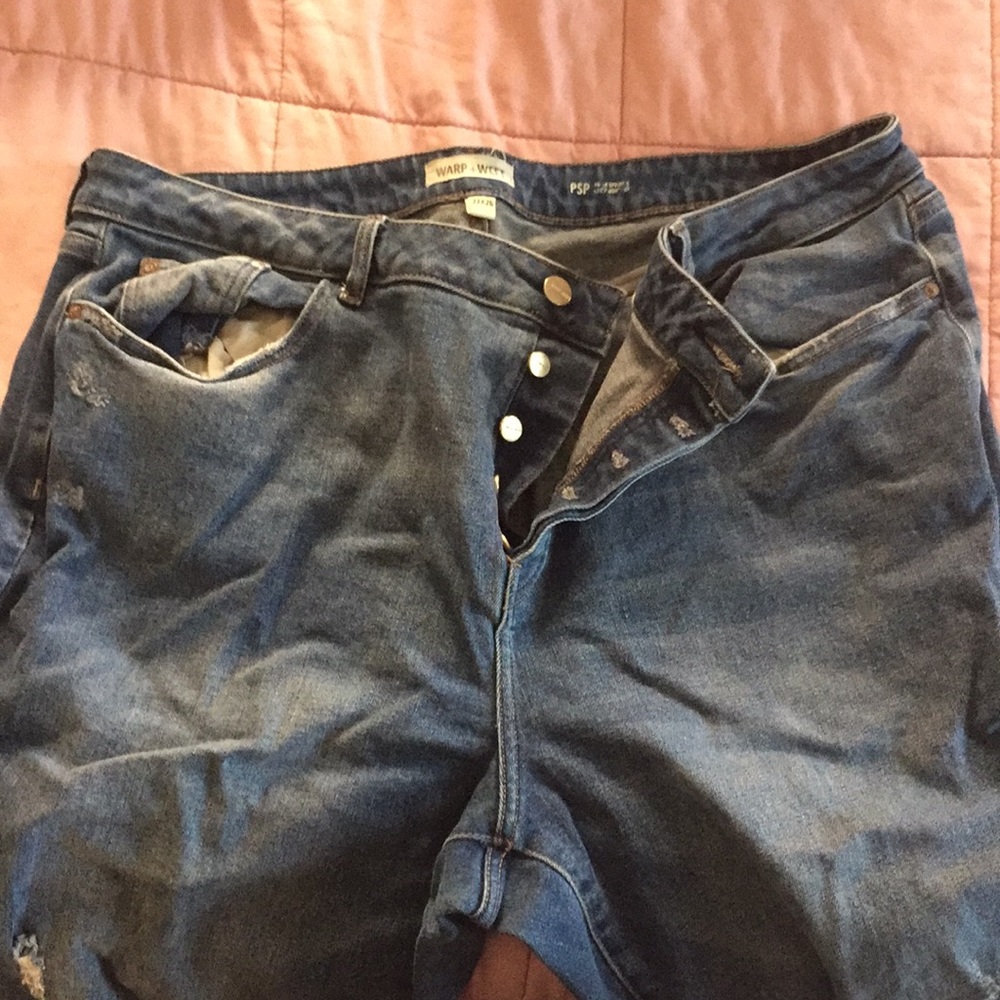 Warp & Weft Button Fly Ankle Boot Cut Jeans, 22